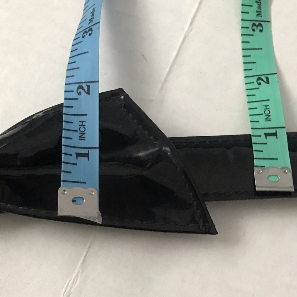 Bow Belt Black Cute Shiny Vinyl Statement Size 28 Accessories by Pearl - Picture 7 of 14